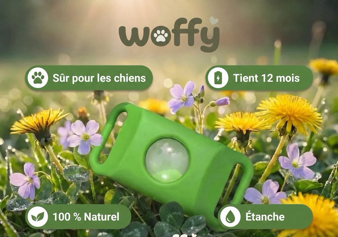 Le clip Wofclap : sûr pour les chiens, 12 mois, 100 % naturel, étanche